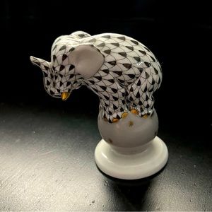 Herend Elephant on Ball figurine